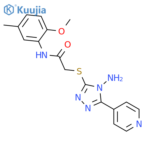 2-{4-amino-5-(pyridin-4-yl)-4H-1,2,4-triazol-3-ylsulfanyl}-N-(2-methoxy-5-methylphenyl)acetamide structure