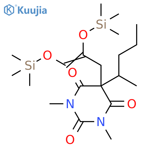 2,4,6(1H,3H,5H)-Pyrimidinetrione, 5-[2,3-bis[(trimethylsilyl)oxy]-2-pr openyl]-1,3-dimethyl-5-(1-methylbutyl)- structure