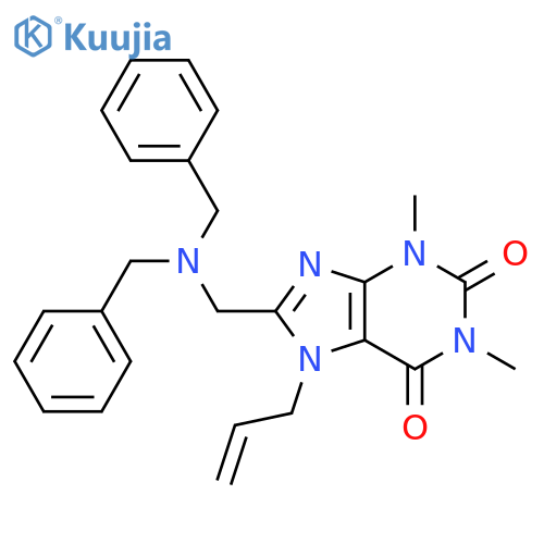 8-(dibenzylamino)methyl-1,3-dimethyl-7-(prop-2-en-1-yl)-2,3,6,7-tetrahydro-1H-purine-2,6-dione structure