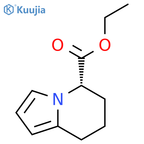 (5S)-5,6,7,8-tetrahydro-5-Indolizinecarboxylic acid ethyl ester structure