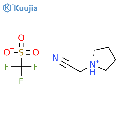 1-(Cyanomethyl)pyrrolidin-1-ium trifluoromethanesulfonate structure