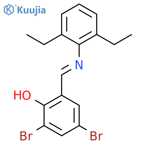 Phenol, 2,4-dibromo-6-[(E)-[(2,6-diethylphenyl)imino]methyl]- structure