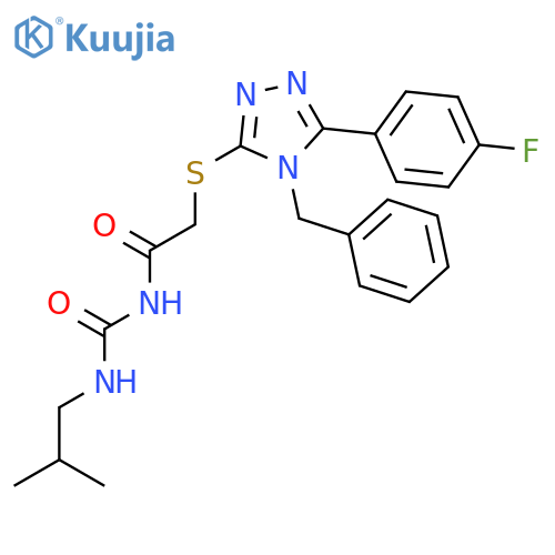 2-{[4-benzyl-5-(4-fluorophenyl)-4H-1,2,4-triazol-3-yl]sulfanyl}-N-[(2-methylpropyl)carbamoyl]acetamide structure