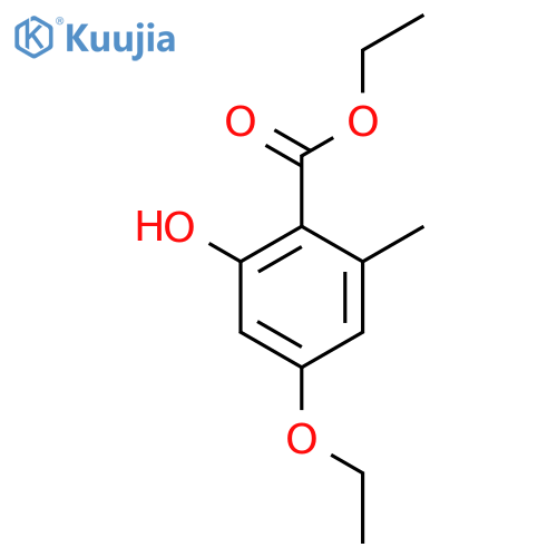 Benzoic acid, 4-ethoxy-2-hydroxy-6-methyl-, ethyl ester structure