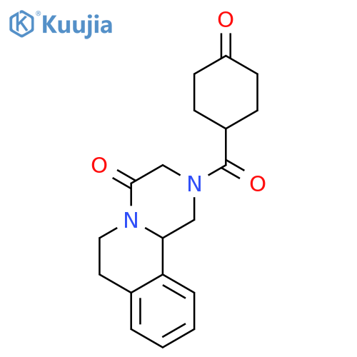 rac-1,2,3,6,7,11b-Hexahydro-2-(4-oxocyclohexyl)carbonyl-4H-pyrazino2,1-aisoquinolin-4-one structure