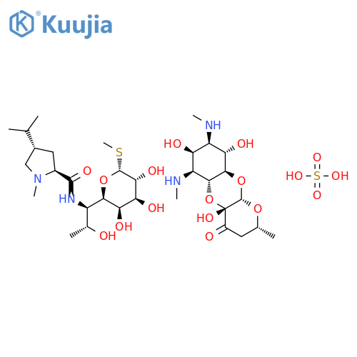D-erthro-alpha-D-galacto-Octopyranoside, methyl 6,8-dideoxy-6-(((1-methyl-4-propyl-2-pyrrolidinyl)carbonyl)amino)-1-thio-, monohydrochloride, (2S-trans)-, mixt. with (2R-(2alpha,4abeta,5abeta,6beta,7beta,8beta,9alpha,9aalpha,10abeta))-decahydro-4a,7,9-trihydroxy-2-methyl-6,8-bis(methylamino)-4H-pyrano(2,3-b)(1,4)benzodioxin-4-one sulfate (1:1) structure