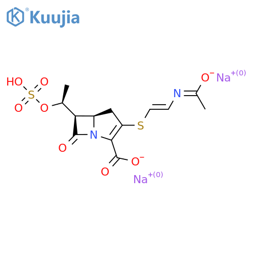 (5R)-3-[[(E)-2-(Acetylamino)ethenyl]thio]-6α-[(S)-1-(sulfooxy)ethyl]-7-oxo-1-azabicyclo[3.2.0]hept-2-ene-2-carboxylic acid disodium salt structure