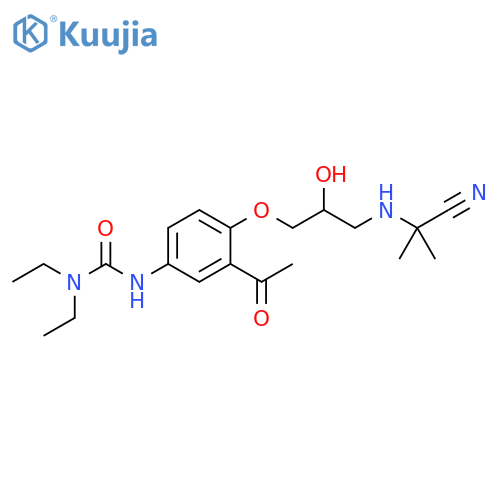 Urea,N'-[3-acetyl-4-[3-[(1-cyano-1-methylethyl)amino]-2-hydroxypropoxy]phenyl]-N,N-diethyl- structure