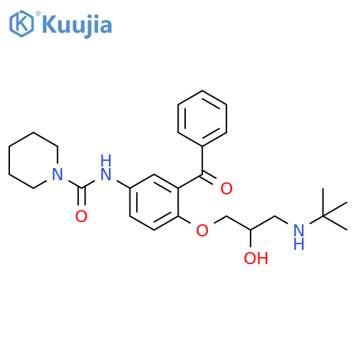 1-Piperidinecarboxamide,N-[3-benzoyl-4-[3-[(1,1-dimethylethyl)amino]-2-hydroxypropoxy]phenyl]- structure