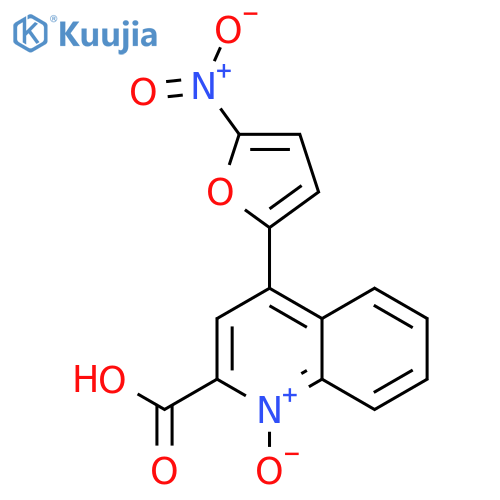 2-Quinolinecarboxylicacid, 4-(5-nitro-2-furanyl)-, 1-oxide structure
