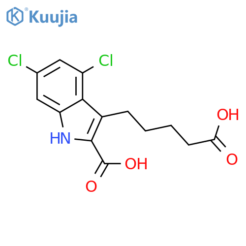 1H-Indole-3-pentanoic acid, 2-carboxy-4,6-dichloro- structure