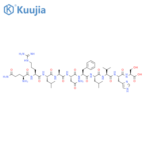 L-Serine,L-glutaminyl-L-arginyl-L-leucyl-L-alanyl-L-asparaginyl-L-phenylalanyl-L-leucyl-L-valyl-L-histidyl- structure