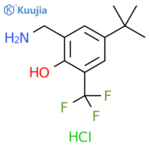 Phenol, 2-(aminomethyl)-4-(1,1-dimethylethyl)-6-(trifluoromethyl)-, hydrochloride (1:1) structure