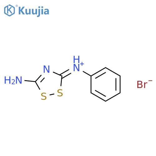N-[(3Z)-5-amino-3H-1,2,4-dithiazol-3-ylidene]anilinium bromide structure