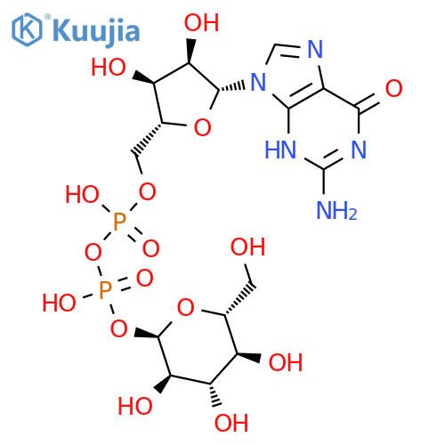 Guanosine5'-(trihydrogen diphosphate), P'-a-D-glucopyranosyl ester structure