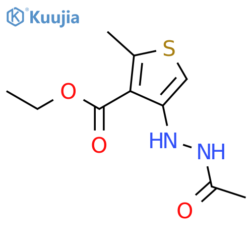 3-Thiophenecarboxylic acid, 4-(2-acetylhydrazino)-2-methyl-, ethyl ester structure