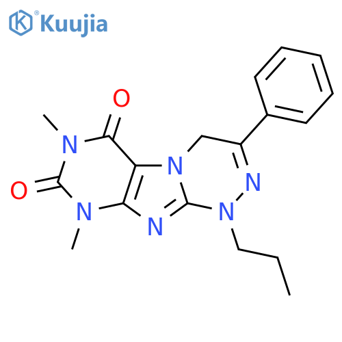 7,9-dimethyl-3-phenyl-1-propyl-1H,4H,6H,7H,8H,9H-1,2,4triazino4,3-gpurine-6,8-dione structure