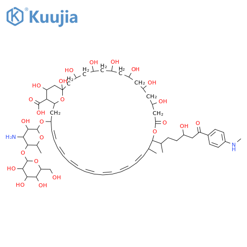 (19Z,21E,23E,25E,27E,29E,31E)-33-[(3-amino-3,6-dideoxy-4-O-hexopyranosylhexopyranosyl)oxy]-1,3,5,7,9,11,13,37-octahydroxy-17-{4-hydroxy-1-methyl-6-[4-(methylamino)phenyl]-6-oxohexyl}-18-methyl-15-oxo-16,39-dioxabicyclo[33.3.1]nonatriaconta-19,21,23,25,27, structure