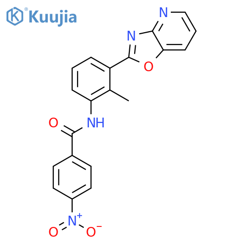 N-[2-methyl-3-([1,3]oxazolo[4,5-b]pyridin-2-yl)phenyl]-4-nitrobenzamide structure