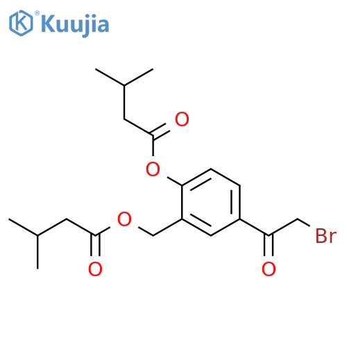 Butanoic acid, 3-methyl-,4-(bromoacetyl)-2-[(3-methyl-1-oxobutoxy)methyl]phenyl ester structure