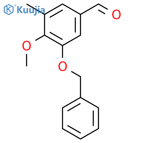 Benzaldehyde, 4-methoxy-3-methyl-5-(phenylmethoxy)- structure