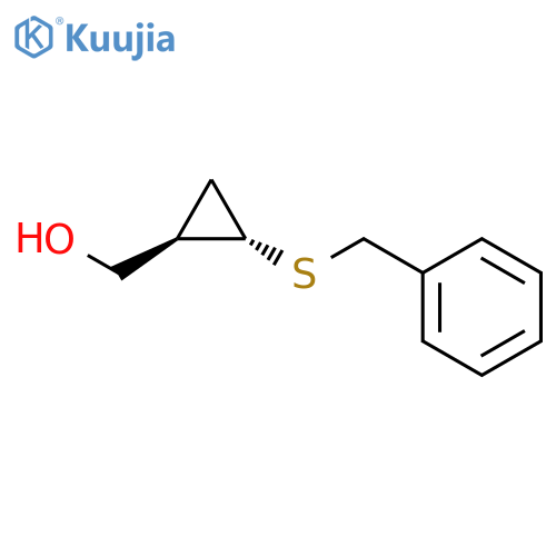 Cyclopropanemethanol, 2-[(phenylmethyl)thio]-, (1R,2S)-rel- structure