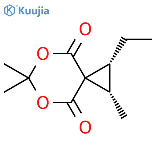 5,7-Dioxaspiro[2.5]octane-4,8-dione,1-ethyl-2,6,6-trimethyl-,(1R,2S)-rel-(9CI) structure