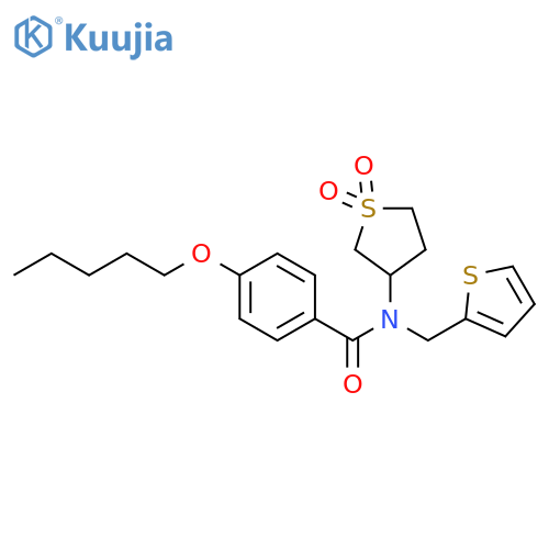 N-(1,1-dioxo-1lambda6-thiolan-3-yl)-4-(pentyloxy)-N-(thiophen-2-yl)methylbenzamide structure