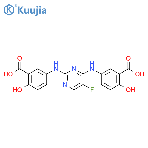 Benzoic acid, 3,3'-[(5-fluoro-2,4-pyrimidinediyl)diimino]bis[6-hydroxy- structure