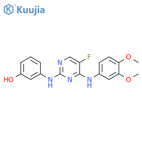 Phenol,3-[[4-[(3,4-dimethoxyphenyl)amino]-5-fluoro-2-pyrimidinyl]amino]- structure