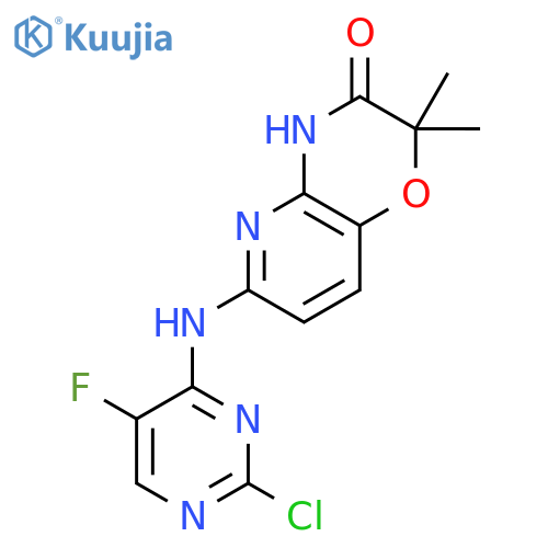 6-((2-Chloro-5-fluoropyrimidin-4-yl)amino)-2,2-dimethyl-2H-pyrido[3,2-b][1,4]oxazin-3(4H)-one structure