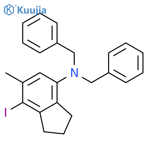 1H-INDEN-4-AMINE, 2,3-DIHYDRO-7-IODO-6-METHYL-N,N-BIS(PHENYLMETHYL)- structure