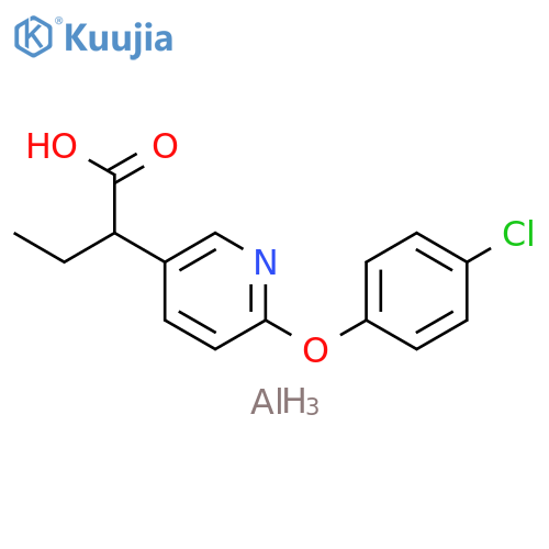 3-Pyridineacetic acid, 6-(4-chlorophenoxy)-α-ethyl-, aluminum salt (3:1) structure