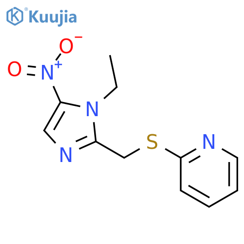 Pyridine, 2-[[(1-ethyl-5-nitro-1H-imidazol-2-yl)methyl]thio]- structure