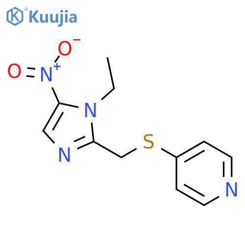 Pyridine, 4-[[(1-ethyl-5-nitro-1H-imidazol-2-yl)methyl]thio]- structure
