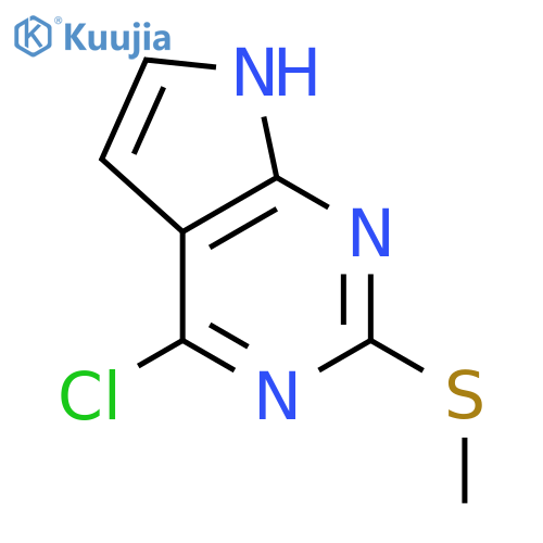 4-chloro-2-(methylsulfanyl)-7H-pyrrolo[2,3-d]pyrimidine structure