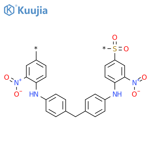 Poly[sulfonyl(3-nitro-1,4-phenylene)imino-1,4-phenylenemethylene-1,4-phenyleneimino(2-nitro-1,4-phenylene)] structure