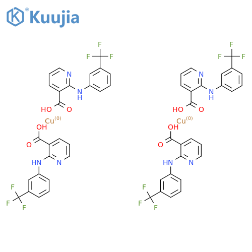 Copper, tetrakis[μ-[2-[[3-(trifluoromethyl)phenyl]amino]-3-pyridinecarboxylate-O:O']]di-, (Cu-Cu) (9CI) structure