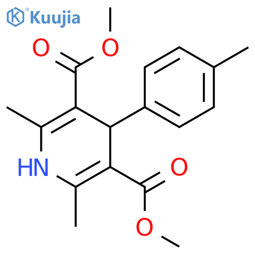 Dimethyl 2,6-dimethyl-4-(4-methylphenyl)-1,4-dihydropyridine-3,5-dicarboxylate structure
