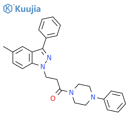 Piperazine,1-[3-(5-methyl-3-phenyl-1H-indazol-1-yl)-1-oxopropyl]-4-phenyl- structure
