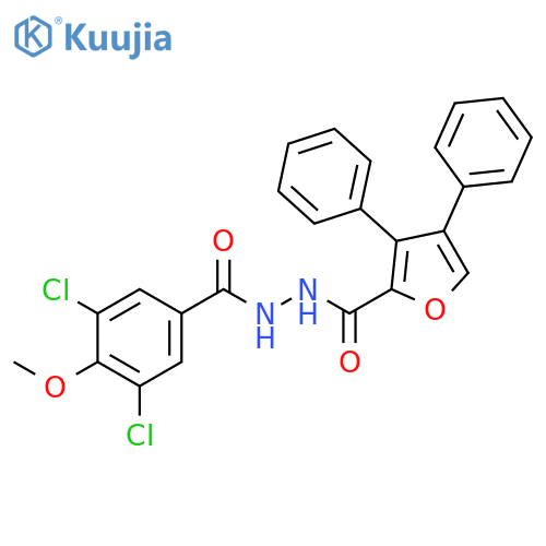 2-Furancarboxylic acid, 3,4-diphenyl-,2-(3,5-dichloro-4-methoxybenzoyl)hydrazide structure