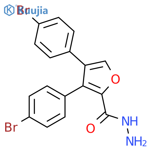 2-Furancarboxylic acid, 3,4-bis(4-bromophenyl)-, hydrazide structure