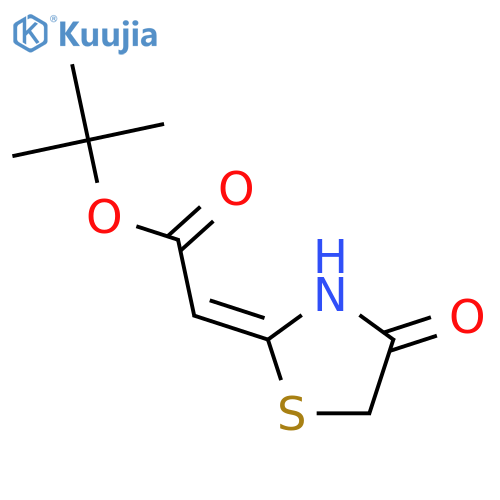 Acetic acid, (4-oxo-2-thiazolidinylidene)-, 1,1-dimethylethyl ester structure