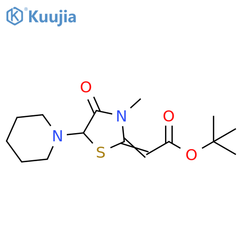 Acetic acid, [3-methyl-4-oxo-5-(1-piperidinyl)-2-thiazolidinylidene]-,1,1-dimethylethyl ester structure