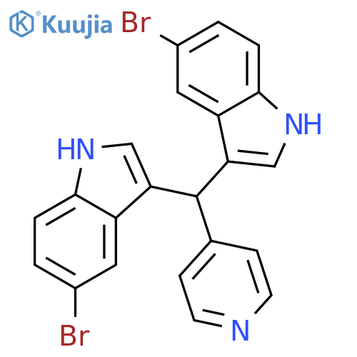 1H-Indole, 3,3'-(4-pyridinylmethylene)bis[5-bromo- structure
