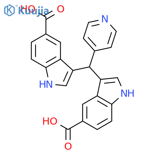 1H-INDOLE-5-CARBOXYLIC ACID, 3,3'-(4-PYRIDINYLMETHYLENE)BIS- structure