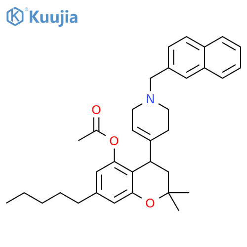 2H-1-Benzopyran-5-ol, 3,4-dihydro-2,2-dimethyl-7-pentyl-4-[1,2,3,6-tetrahydro-1-(2-naphthalenylmethyl)-4-pyridinyl]-, 5-acetate structure