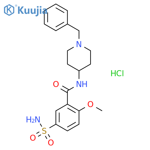 N-(1-benzylpiperidin-4-yl)-2-methoxy-5-sulfamoylbenzamide hydrochloride structure