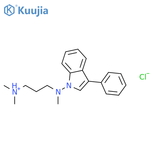 N,N-dimethyl-3-[methyl(3-phenyl-1H-indol-1-yl)amino]propan-1-aminium chloride structure