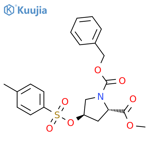 1,2-Pyrrolidinedicarboxylic acid, 4-[[(4-methylphenyl)sulfonyl]oxy]-,2-methyl 1-(phenylmethyl) ester, (2S,4R)- structure